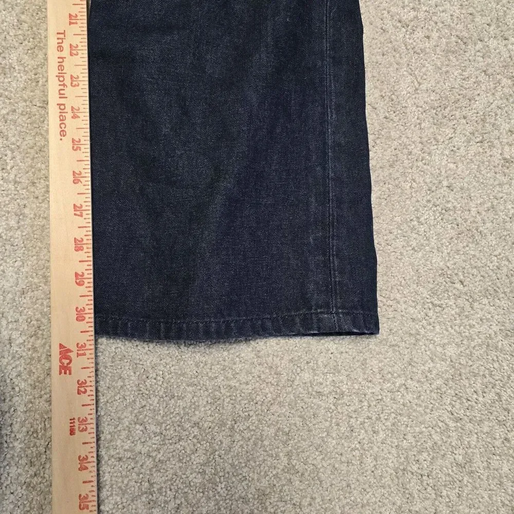 True Religion Mens Knee Patchwork Bootcut‎ With Flap Dark Wash Denim Jeans Sz 34